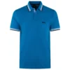 Boss Paddy Cotton Pique Mens Polo Shirt Open Blue