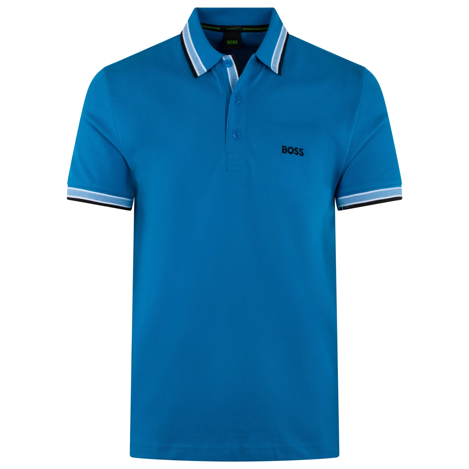 Boss Paddy Cotton Pique Mens Polo Shirt Open Blue 1 Boss Paddy Cotton Pique Mens Polo Shirt Open Blue