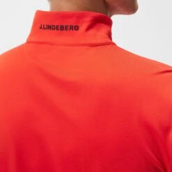 J.Lindeberg J Lindeberg Luke Half Zip Mens Golf Mid Layer Fiery Red -Teepeg Shop AMJS09079 G135 15