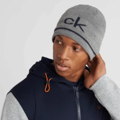 Calvin Klein Golf React Reversible Beanie Grey Marl/Navy -Teepeg Shop CKMA21544GMRL NVY 1 6c1084b4 ce18 40bd 9c64 2bb02e705816