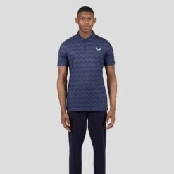 Castore Printed Mens Golf Polo Midnight Navy -Teepeg Shop CMA30367 NAVY 1 f47c1c6c 94ff 4fd7 9a80 7fb73635d17a