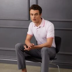 G/FORE Blossom Floral Mens Golf Polo Blush -Teepeg Shop G4MS23K061 BLUSH 11 scaled 1