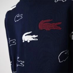 Lacoste Made In France Print Sweater Navy Blue/Flour -Teepeg Shop image334495470