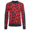 J.Lindeberg J Lindeberg Swirl Kniited Sweater Bridge Swirl Red