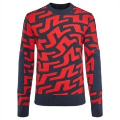 J.Lindeberg J Lindeberg Swirl Kniited Sweater Bridge Swirl Red