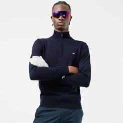 J.Lindeberg J Lindeberg Kian Tour Merino Mens Golf Jumper Navy -Teepeg Shop image346744450