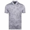 G/FORE Floral Watercolour Mens Golf Polo Light Heather Grey