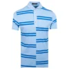 G/FORE Offset Stripe Mens Golf Polo Shirt Sky
