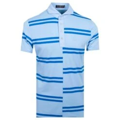 G/FORE Offset Stripe Mens Golf Polo Shirt Sky