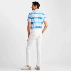 G/FORE Offset Stripe Mens Golf Polo Shirt Sky -Teepeg Shop image384506750