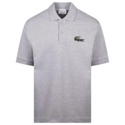 Lacoste Mens Loose Fit Icon L1212 Polo Shirt Grey