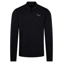 Castore Soft Shell Tech 1/2 Zip Mens Golf Mid Layer Black