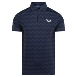 Castore Printed Mens Golf Polo Midnight Navy