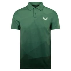 Castore Printed Mens Golf Polo Shirt Hunter Green