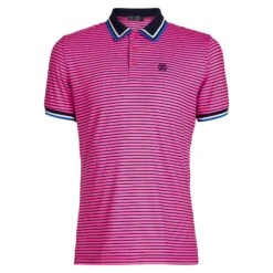 G/FORE Skull & T's 3D Tech Jersey Mens Golf Polo Shirt Day Glo Pink