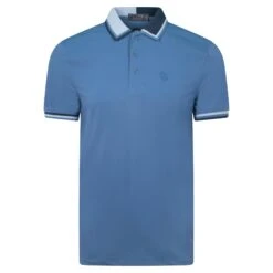 G/FORE Two Tone Collar Tech Pique Mens Golf Polo Shirt Slate