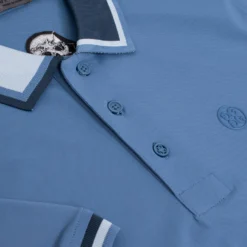 G/FORE Two Tone Collar Tech Pique Mens Golf Polo Shirt Slate -Teepeg Shop image396754159