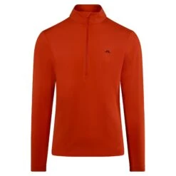 J.Lindeberg J Lindeberg Luke Half Zip Mens Golf Mid Layer Fiery Red