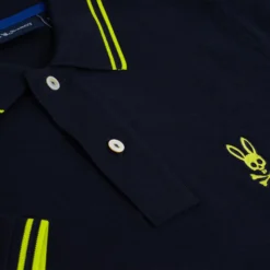 Psycho Bunny Posen Matte Pique Polo Shirt Navy -Teepeg Shop image399419786