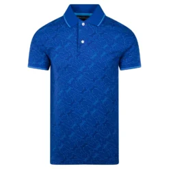 Psycho Bunny Chester AOP Pique Polo Shirt Surf The Web