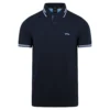 Boss Paul Curved Mens Polo Shirt Dark Blue