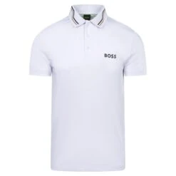 Boss Paddytech Mens Polo Shirt White