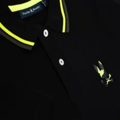 Psycho Bunny Plano Pique Polo Shirt Black -Teepeg Shop image402444260
