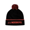 J.Lindeberg J Lindeberg Stripe Knitted Bobble Hat Black