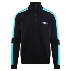 Boss Zelchior-X Quarter Zip Sweater Dark Blue