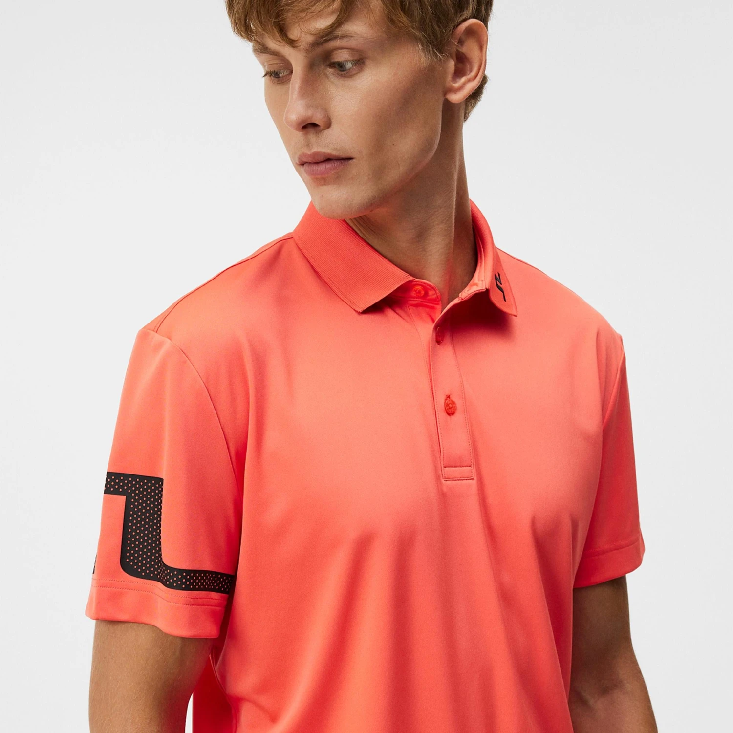 J.Lindeberg J Lindeberg Golf Heath Polo Shirt Hot Coral 17 J.Lindeberg J Lindeberg Golf Heath Polo Shirt Hot Coral - Image 17