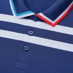 G/FORE Variegated Stripe Tech Jersey Polo Shirt Blue Print -Teepeg Shop image408644396