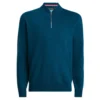 G/FORE V Neck Merino Quarter Zip Knitted Sweater Petrol