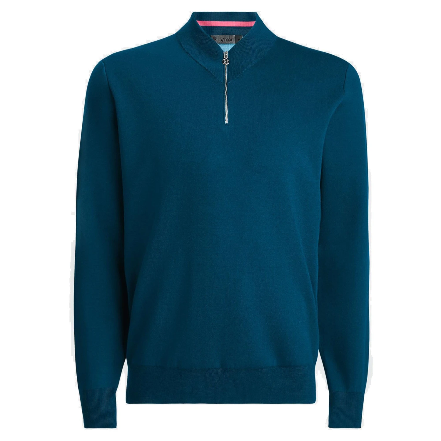 G/FORE V Neck Merino Quarter Zip Knitted Sweater Petrol 1 G/FORE V Neck Merino Quarter Zip Knitted Sweater Petrol