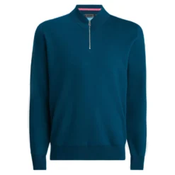 G/FORE V Neck Merino Quarter Zip Knitted Sweater Petrol 6 G/FORE V Neck Merino Quarter Zip Knitted Sweater Petrol -Teepeg Shop image408717598