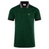 Mens Lacoste Monogram Motif Polo Shirt Green
