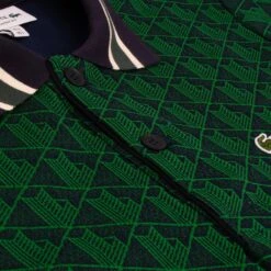 Mens Lacoste Monogram Motif Polo Shirt Green -Teepeg Shop image413529348