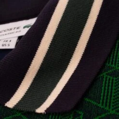 Mens Lacoste Monogram Motif Polo Shirt Green -Teepeg Shop image413529362