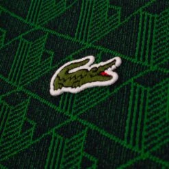 Mens Lacoste Monogram Motif Polo Shirt Green -Teepeg Shop image413529380