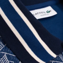 Mens Lacoste Monogram Motif Polo Shirt Navy -Teepeg Shop image413531611