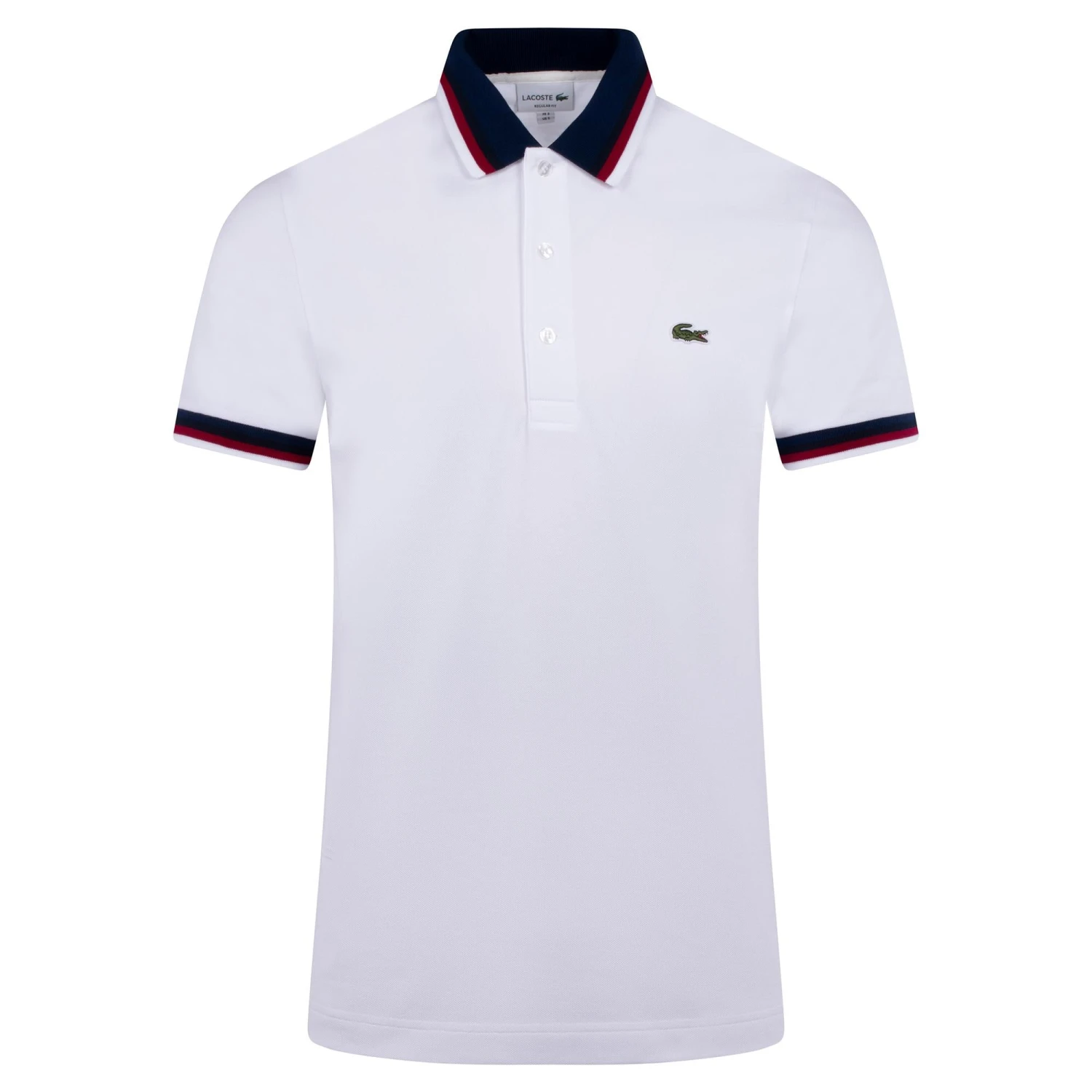 Mens Lacoste Contrast Colour Regular Fit Polo Shirt White 7 Mens Lacoste Contrast Colour Regular Fit Polo Shirt White - Image 7