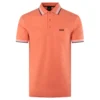 Boss Paddy Cotton Pique Mens Polo Shirt Pastel Orange