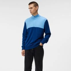 J.Lindeberg J Lindeberg Windbreaker Mens Golf Sweater Estate Blue -Teepeg Shop image420263099