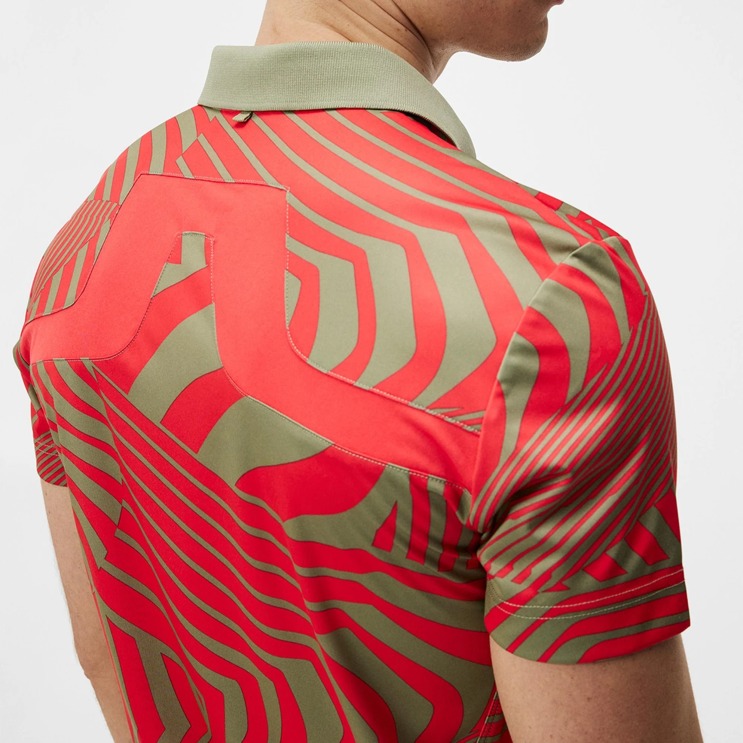 J.Lindeberg J Lindeberg KV Tour Print Mens Golf Polo Shirt Dazzle Wave Bitterwseet 11 J.Lindeberg J Lindeberg KV Tour Print Mens Golf Polo Shirt Dazzle Wave Bitterwseet - Image 11