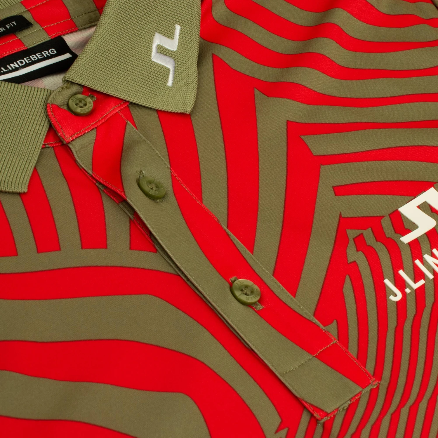 J.Lindeberg J Lindeberg KV Tour Print Mens Golf Polo Shirt Dazzle Wave Bitterwseet 14 J.Lindeberg J Lindeberg KV Tour Print Mens Golf Polo Shirt Dazzle Wave Bitterwseet - Image 14