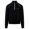 Boss Sweat 1 Stretch Cotton Quarter Zip Sweatshirt Black