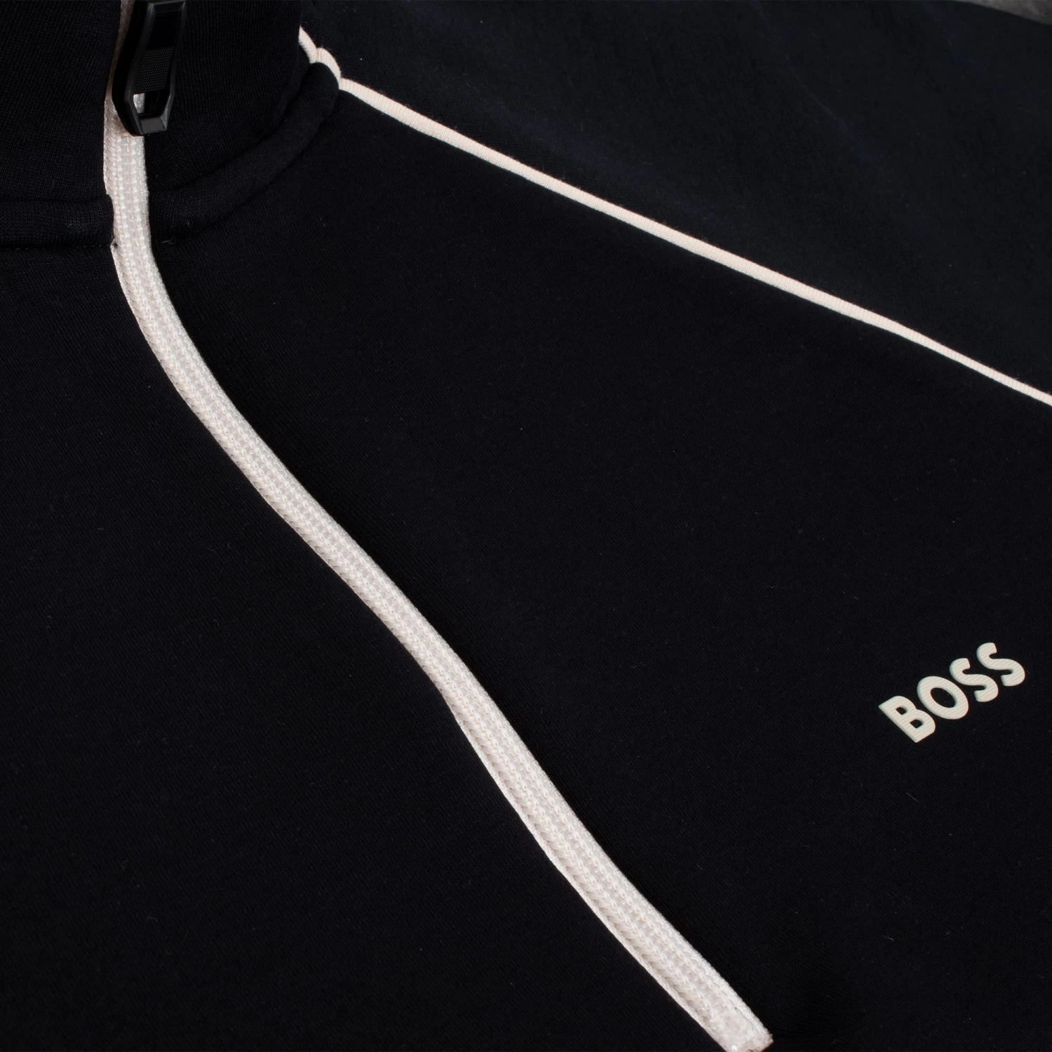 Boss Sweat 1 Stretch Cotton Quarter Zip Sweatshirt Black 4 Boss Sweat 1 Stretch Cotton Quarter Zip Sweatshirt Black - Image 4
