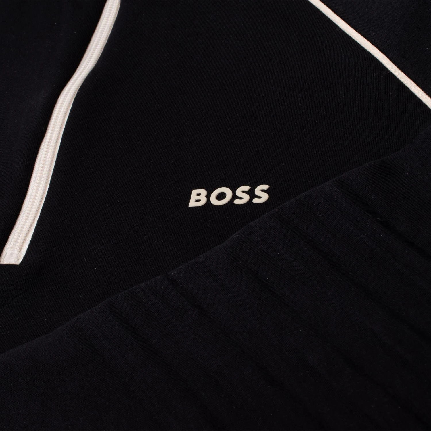 Boss Sweat 1 Stretch Cotton Quarter Zip Sweatshirt Black 5 Boss Sweat 1 Stretch Cotton Quarter Zip Sweatshirt Black - Image 5