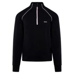 Boss Sweat 1 Stretch Cotton Quarter Zip Sweatshirt Black 32 Boss Sweat 1 Stretch Cotton Quarter Zip Sweatshirt Black -Teepeg Shop image426231222