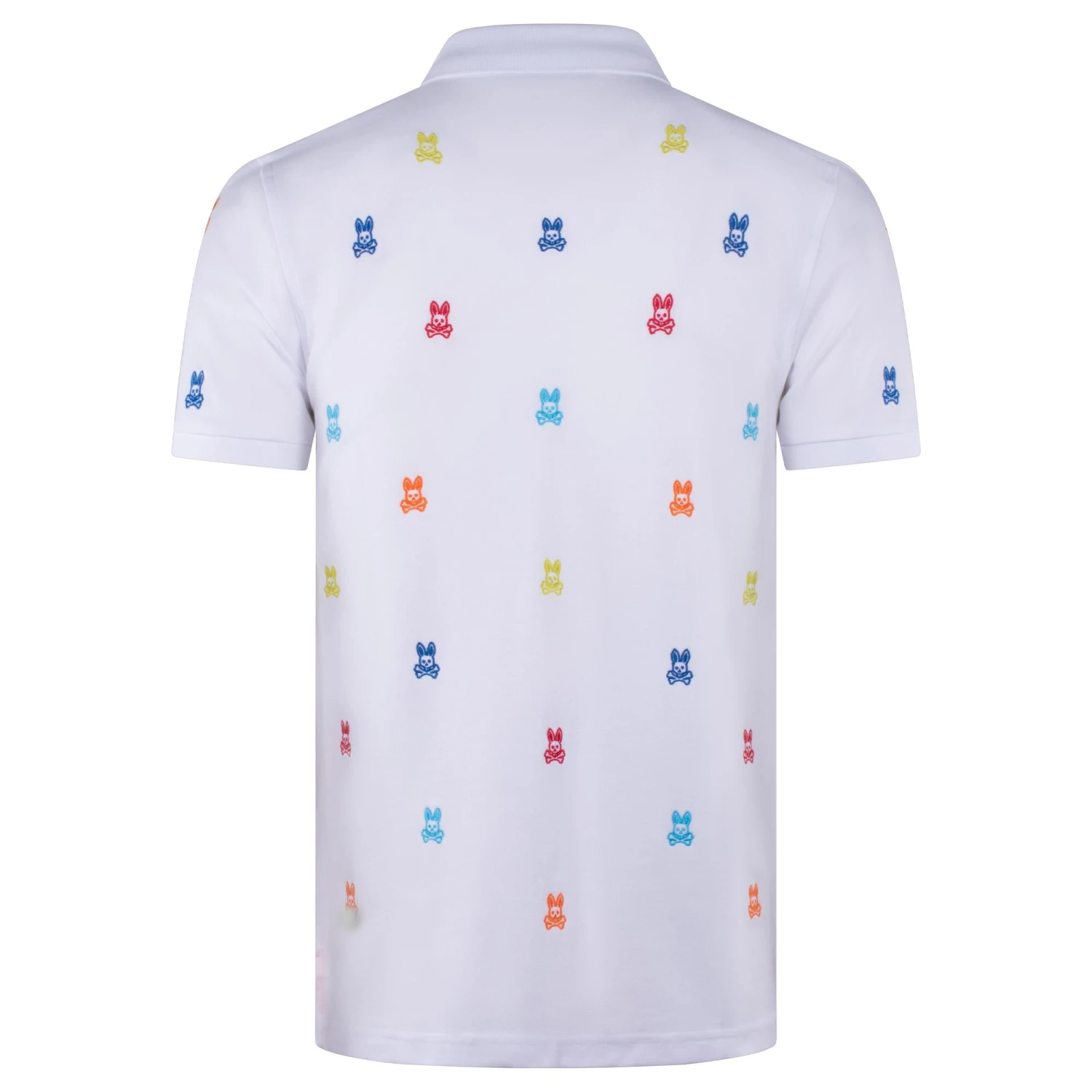 Psycho Bunny Bonham All Over Print Pique Polo Shirt White 2 Psycho Bunny Bonham All Over Print Pique Polo Shirt White - Image 2