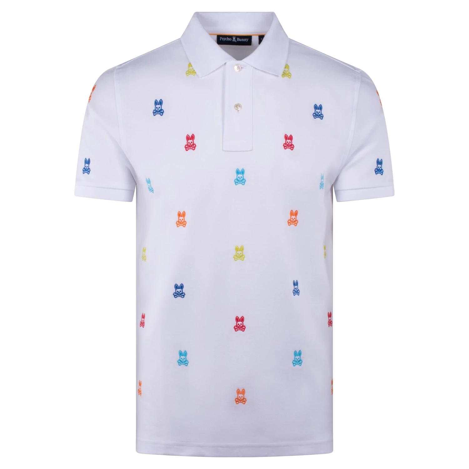 Psycho Bunny Bonham All Over Print Pique Polo Shirt White 11 Psycho Bunny Bonham All Over Print Pique Polo Shirt White - Image 11